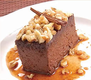 Flan de cacao y canela